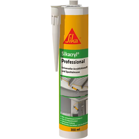Sikacryl Professional - Weiß – Ideal für Dicht- und Anschlussfugen - Für den Innenbereich - Geringe Schrumpfung - 300 ml